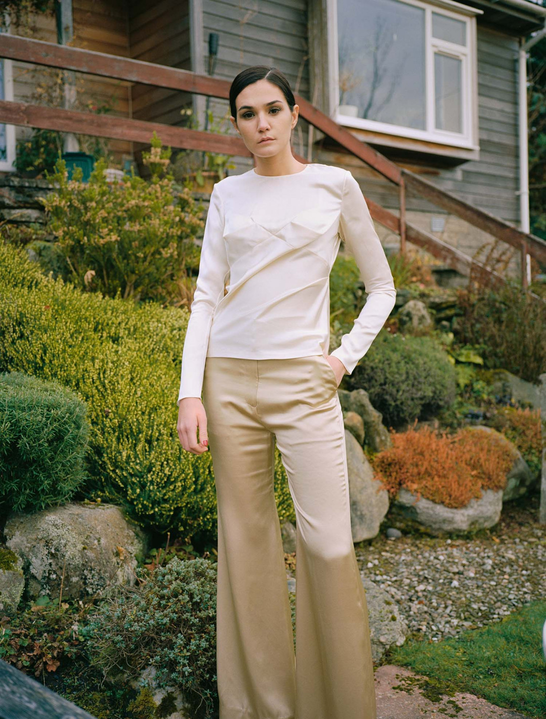 Hero High-Waisted Trousers - Pale Gold by  on curated-crowd.com