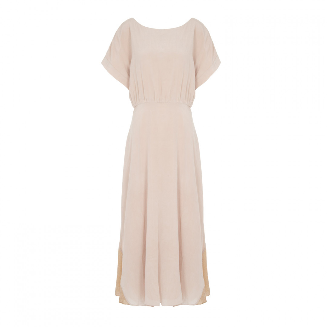 Silk Velvet Cut-Out Midi Dress by  on curated-crowd.com