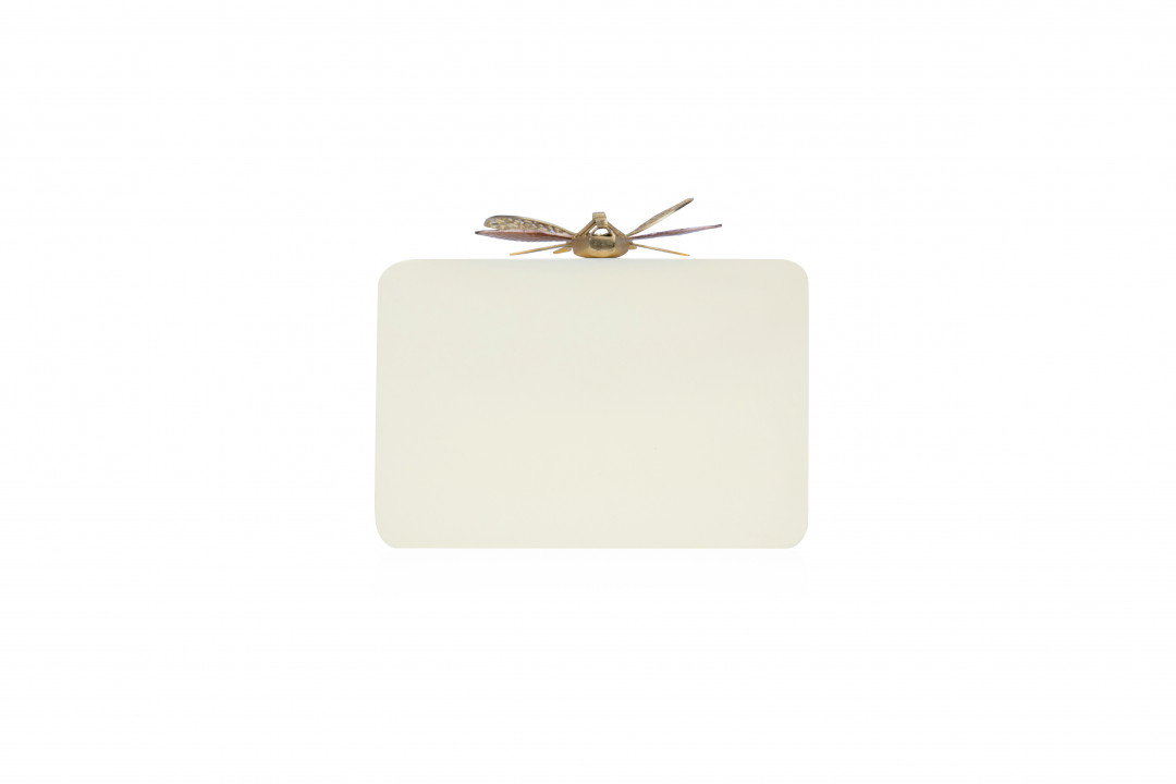 Triangle Cream Dragonfly Clutch by  on curated-crowd.com
