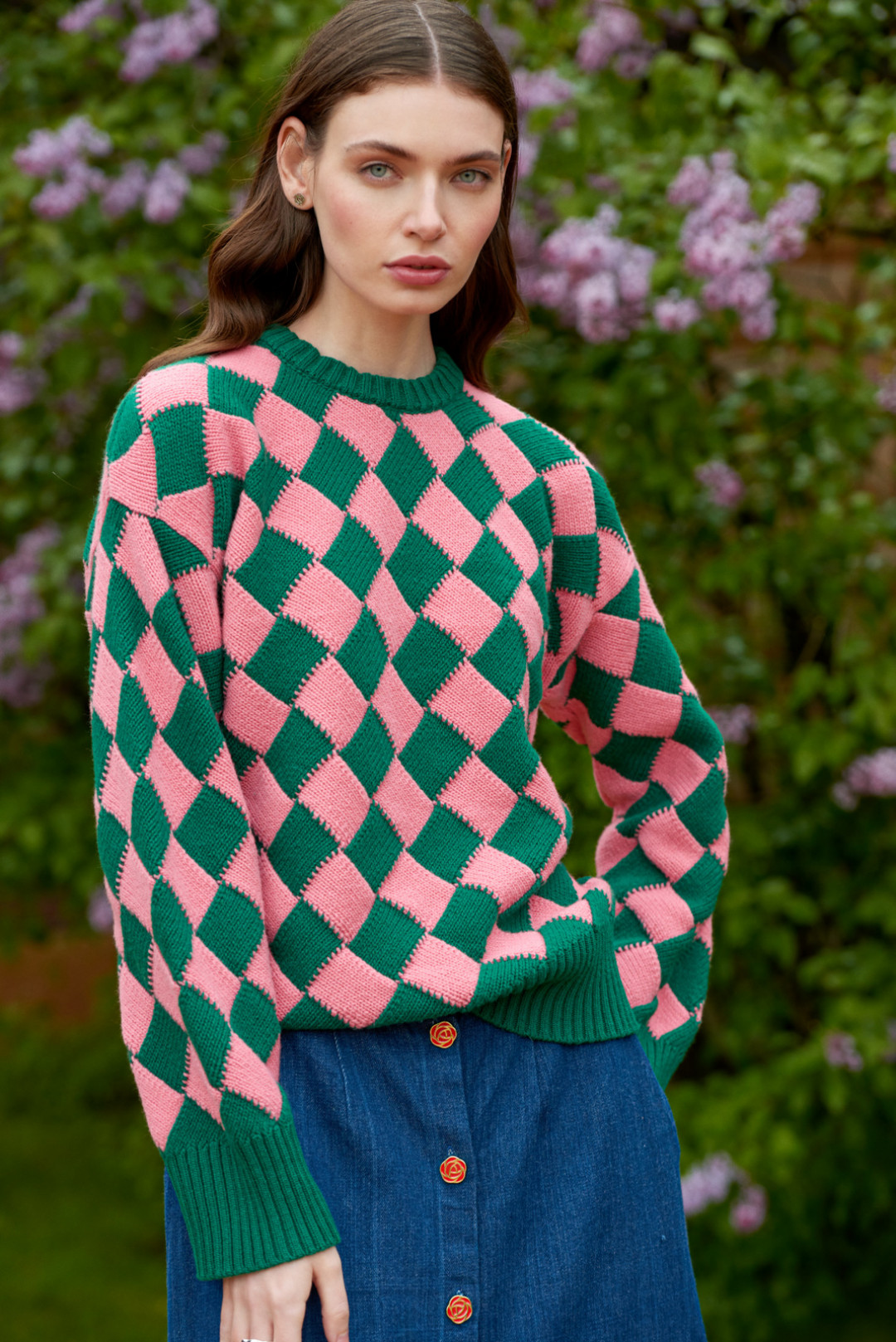 “Jeu de carrés” Sweater by  on curated-crowd.com