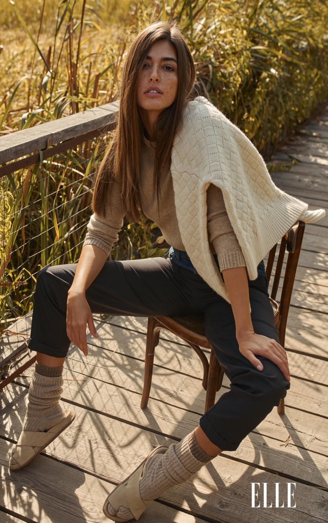 Clouded Squares Sweater (Waist Length Edition) by  on curated-crowd.com