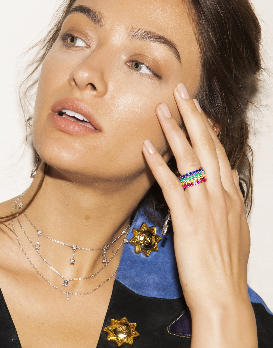 10:10 Gold Plated Ring in blue by Talita London on curated-crowd.com