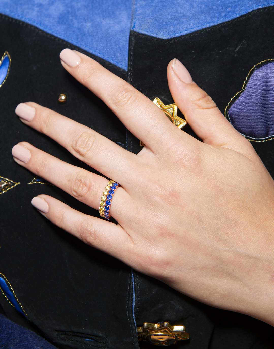 10:10 Gold Plated Ring in blue by Talita London on curated-crowd.com