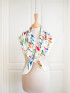 Porcelain Dancing Spoons Silk Scarf, White by Nonamu on curated-crowd.com