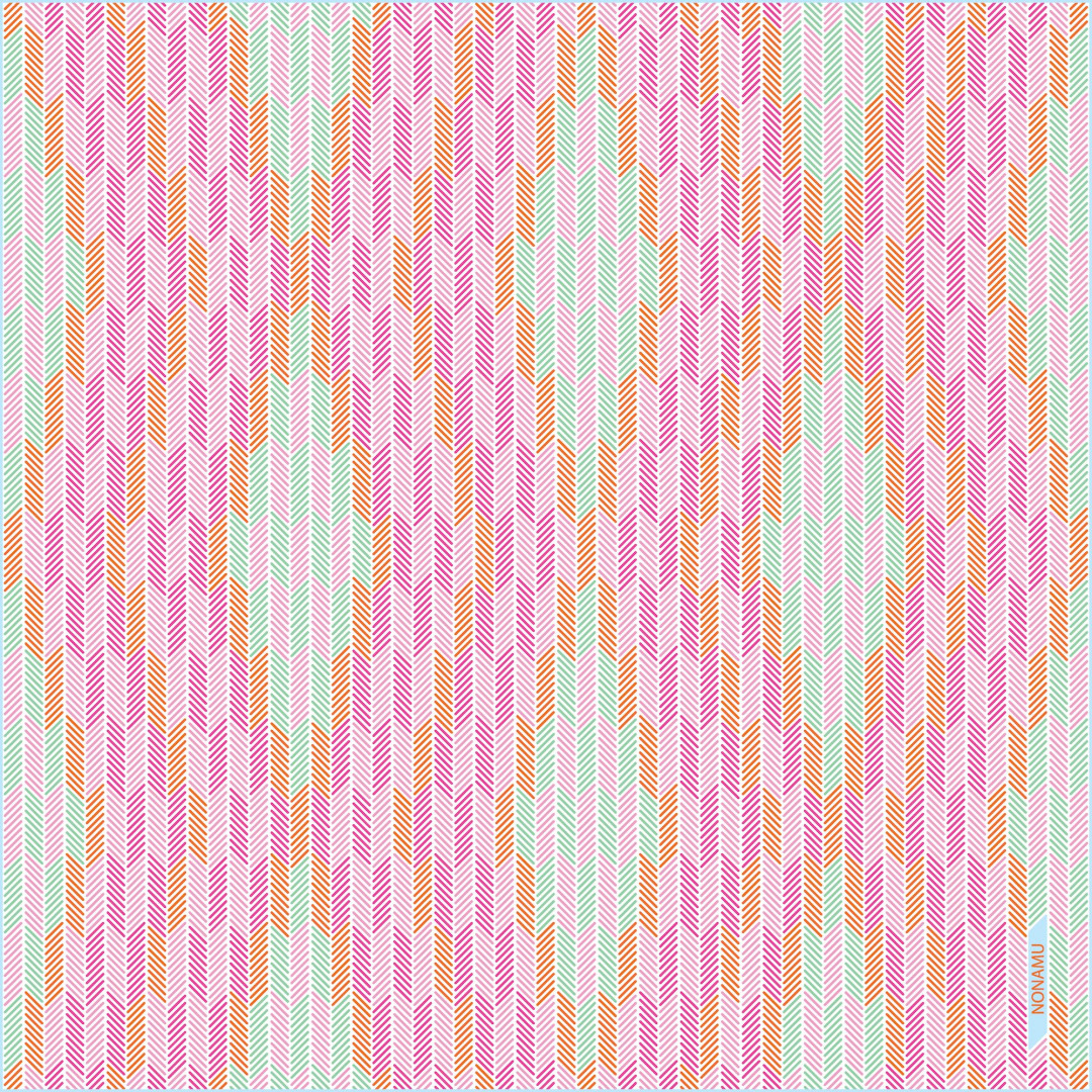 Herringbone Lapis Silk Scarf, Pastel Blue Pink Green Orange by  on curated-crowd.com