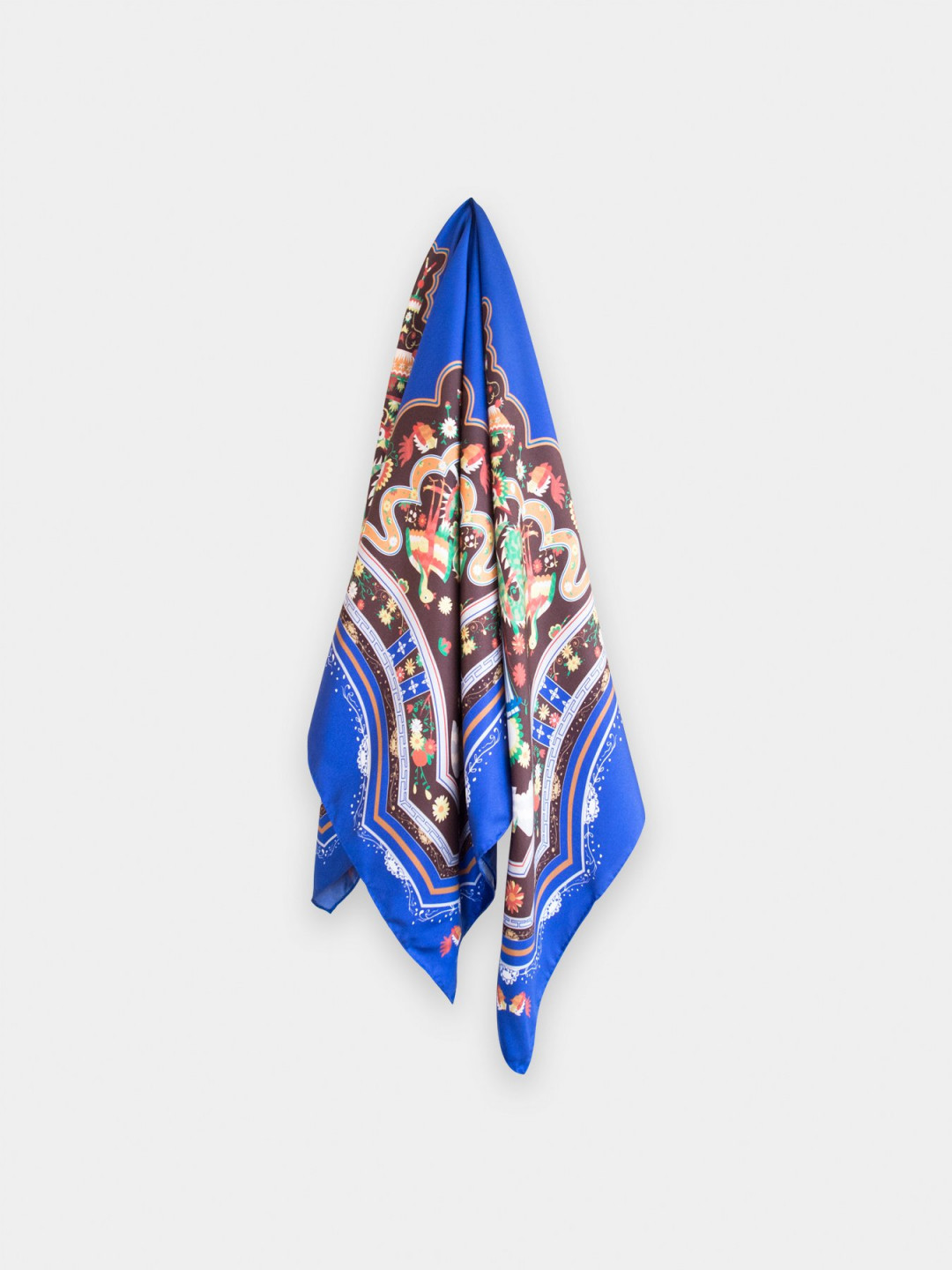 Blue Mansion Silk Scarf, Indigo Blue by  on curated-crowd.com