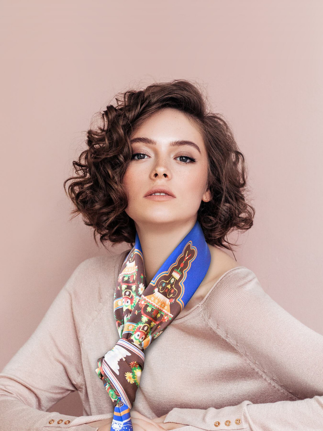 Blue Mansion Silk Scarf, Indigo Blue by  on curated-crowd.com
