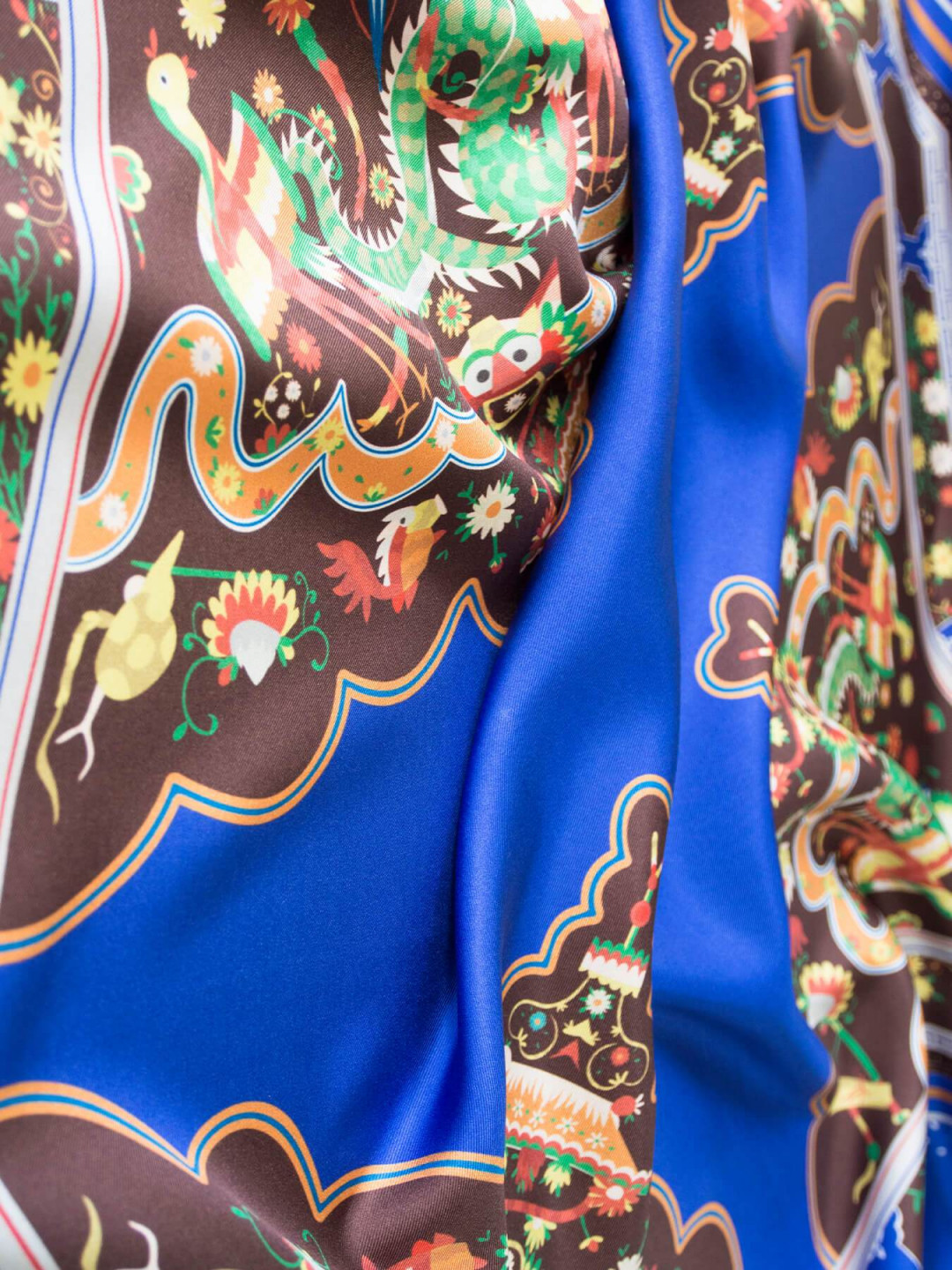 Blue Mansion Silk Scarf, Indigo Blue by  on curated-crowd.com