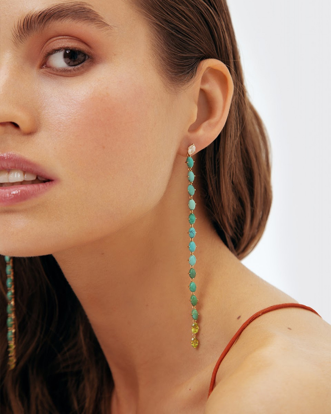 Turquoise Snake Earrings by  on curated-crowd.com