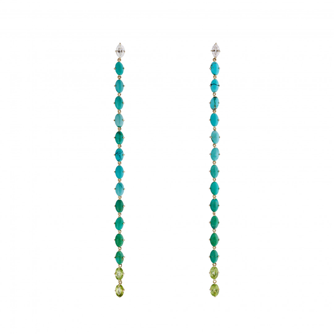 Turquoise Snake Earrings by  on curated-crowd.com