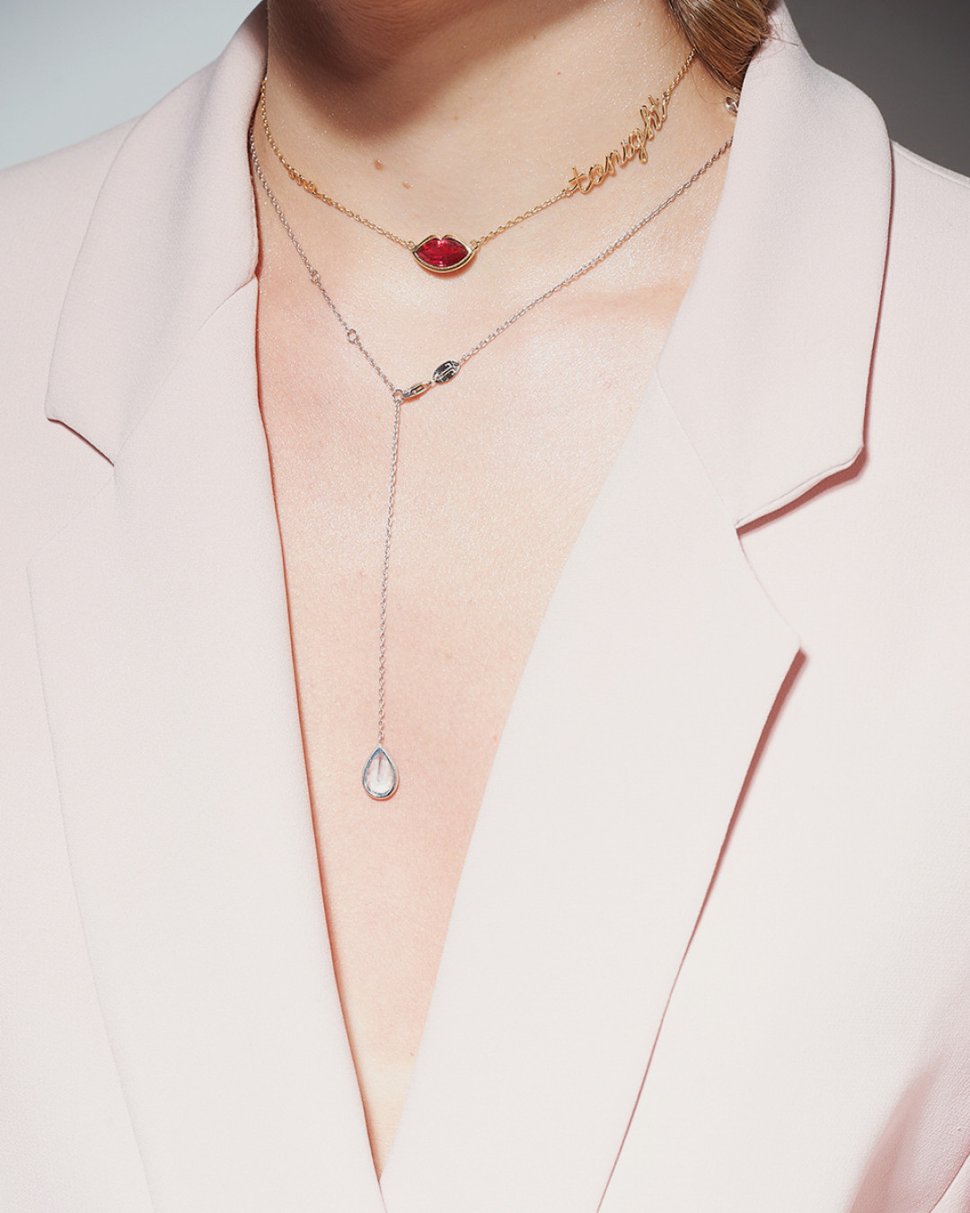 Kiss Me Tonight Yellow Gold Rubilite Necklace by  on curated-crowd.com