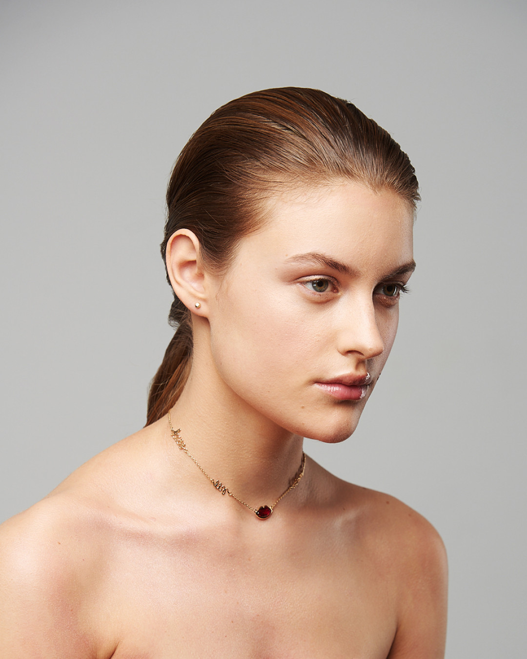 Kiss Me Tonight Yellow Gold Rubilite Necklace by  on curated-crowd.com