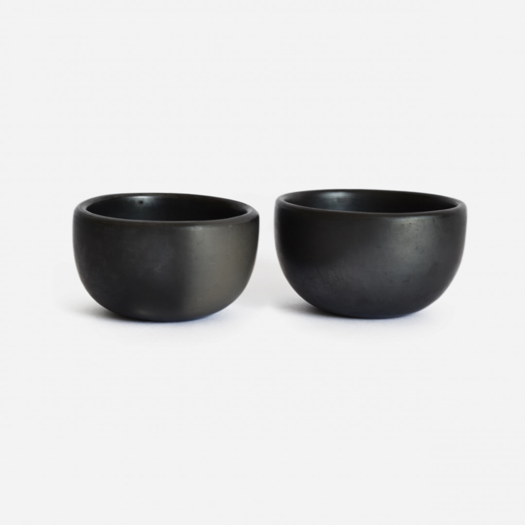 Set of 2 Moon Espresso Cups | Oaxacan Black Clay by  on curated-crowd.com