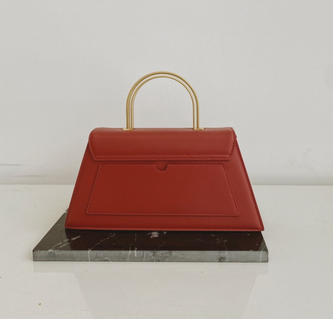 Le Book in Dark Red with Gold Metal Handle by  on curated-crowd.com