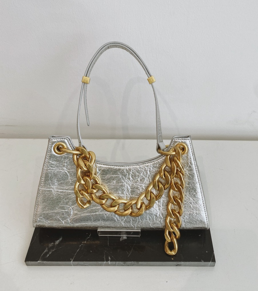 Metallic Silver Froggy with Gold Chain by  on curated-crowd.com