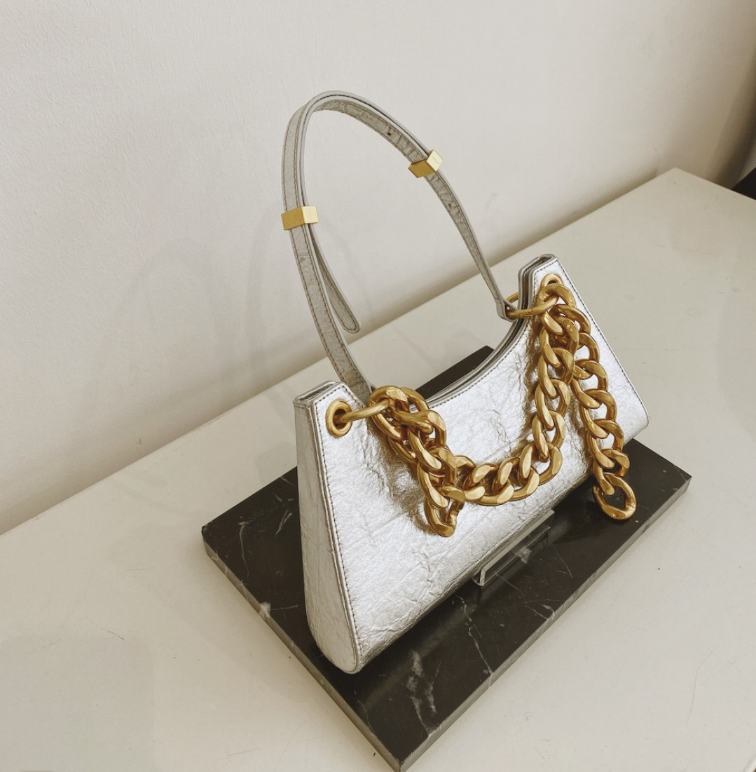 Metallic Silver Froggy with Gold Chain by  on curated-crowd.com