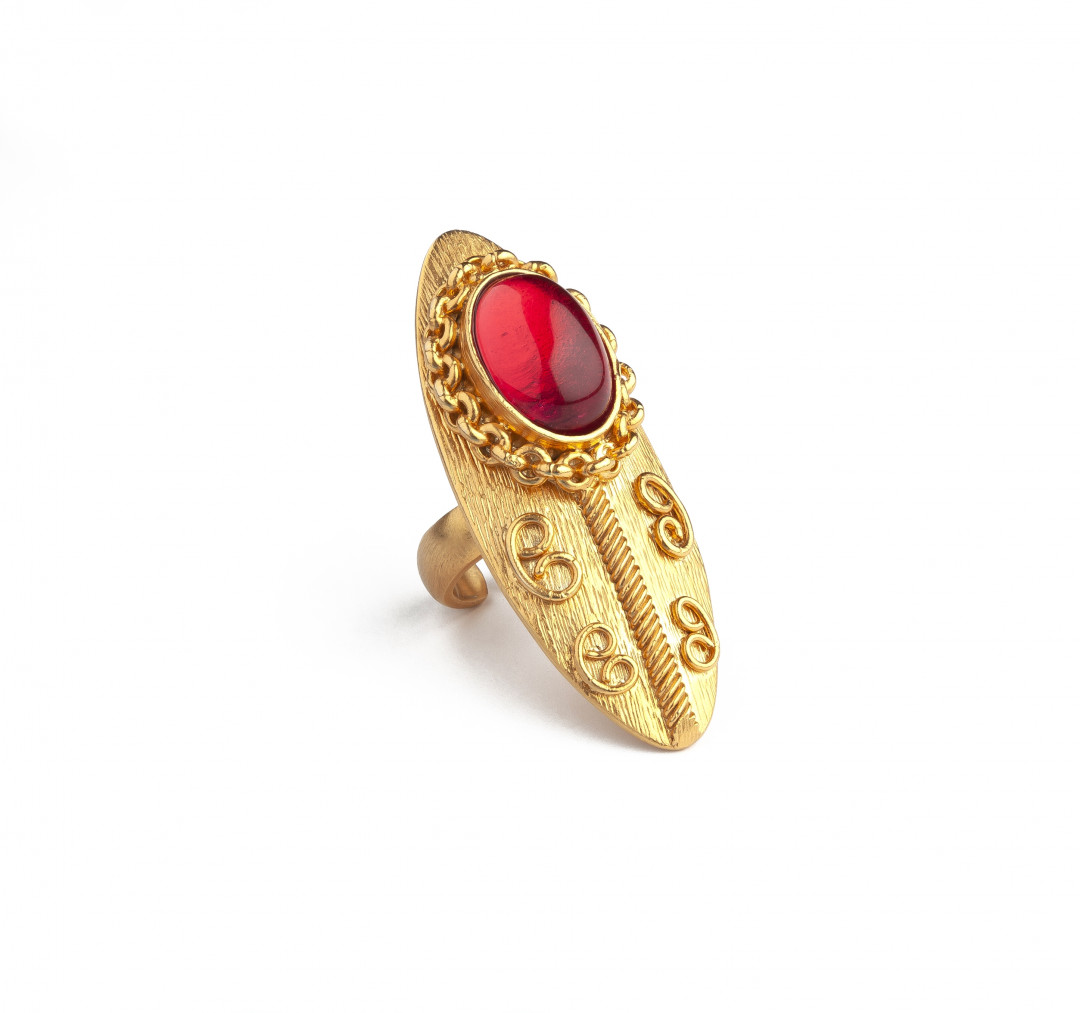 Ruby Shield Luxury Gold Ring by  on curated-crowd.com
