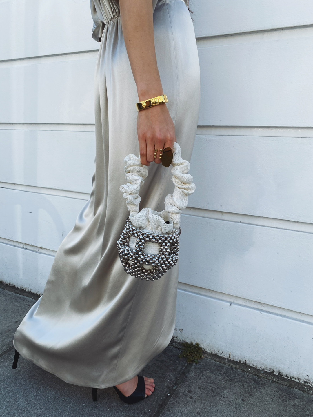 Mei Silver Ivory Pouch - S by  on curated-crowd.com