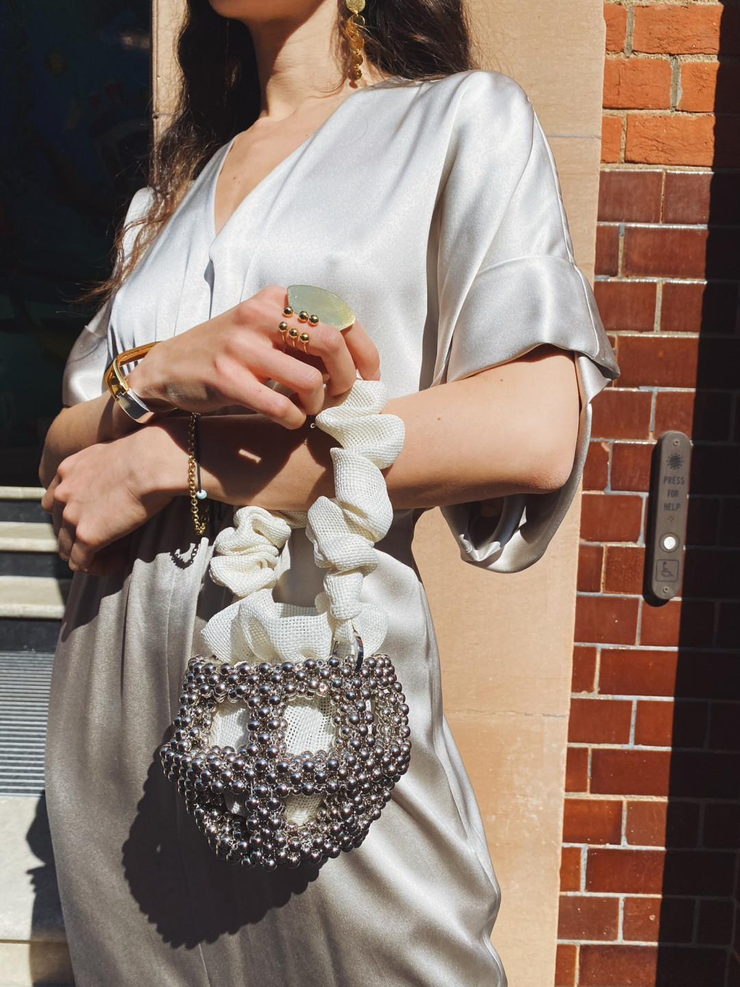Mei Silver Ivory Pouch - S by  on curated-crowd.com