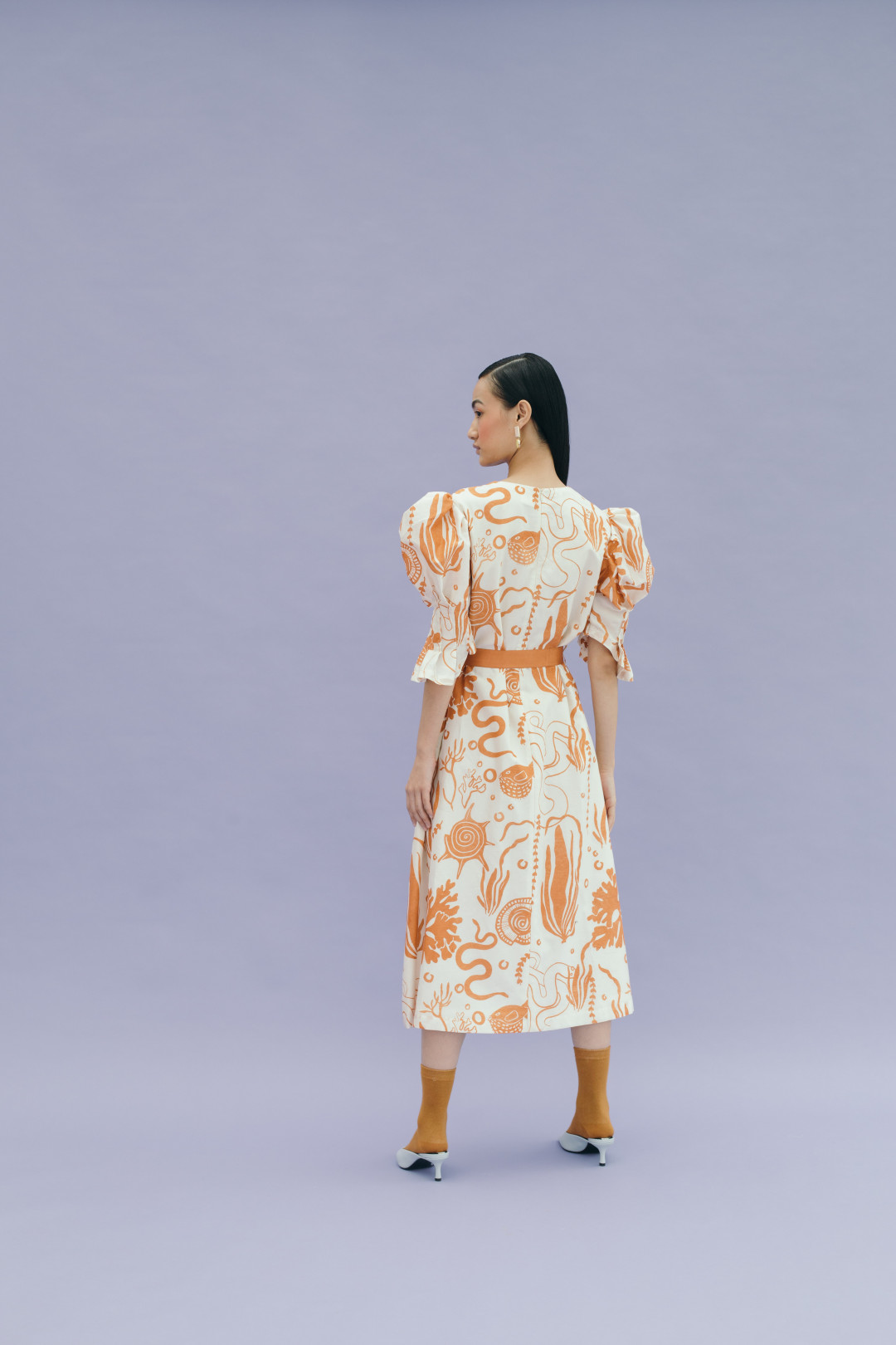 Coral Midi Dress by  on curated-crowd.com