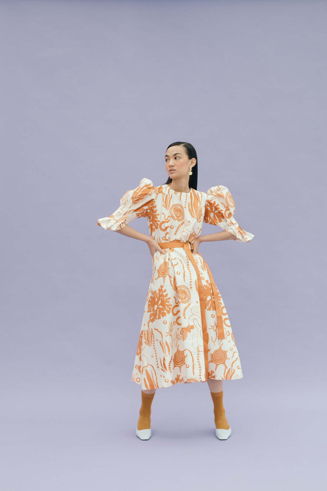 Coral Midi Dress by  on curated-crowd.com