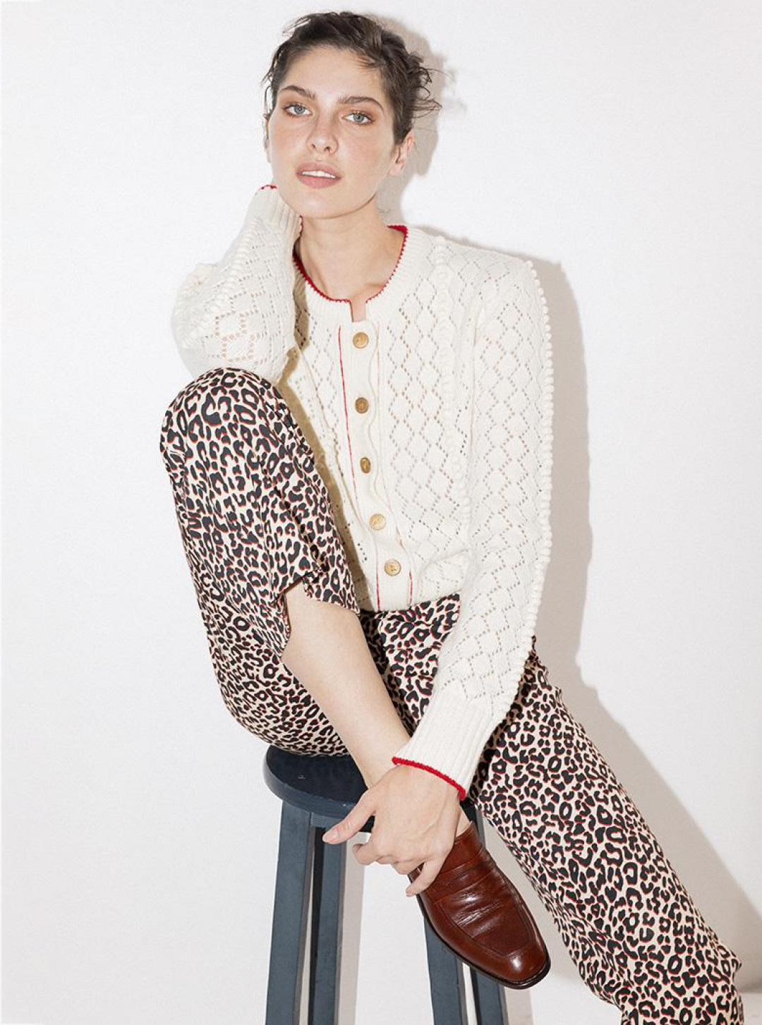 Cottonwood Pom Pom Wool Cardigan by  on curated-crowd.com