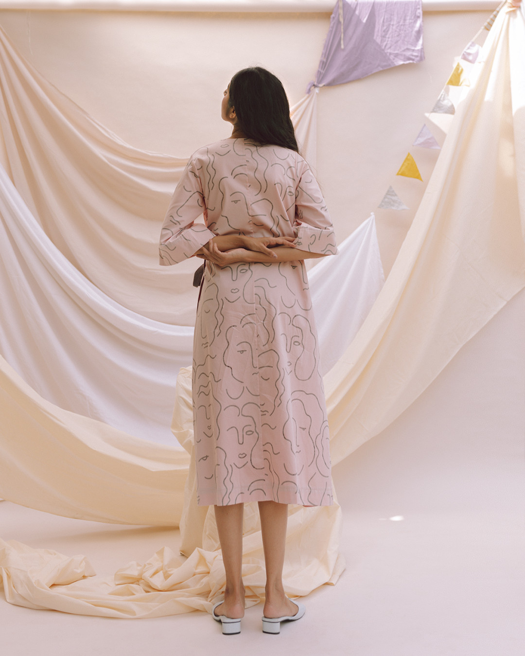 Carol Midi Cotton Satin Dress by  on curated-crowd.com