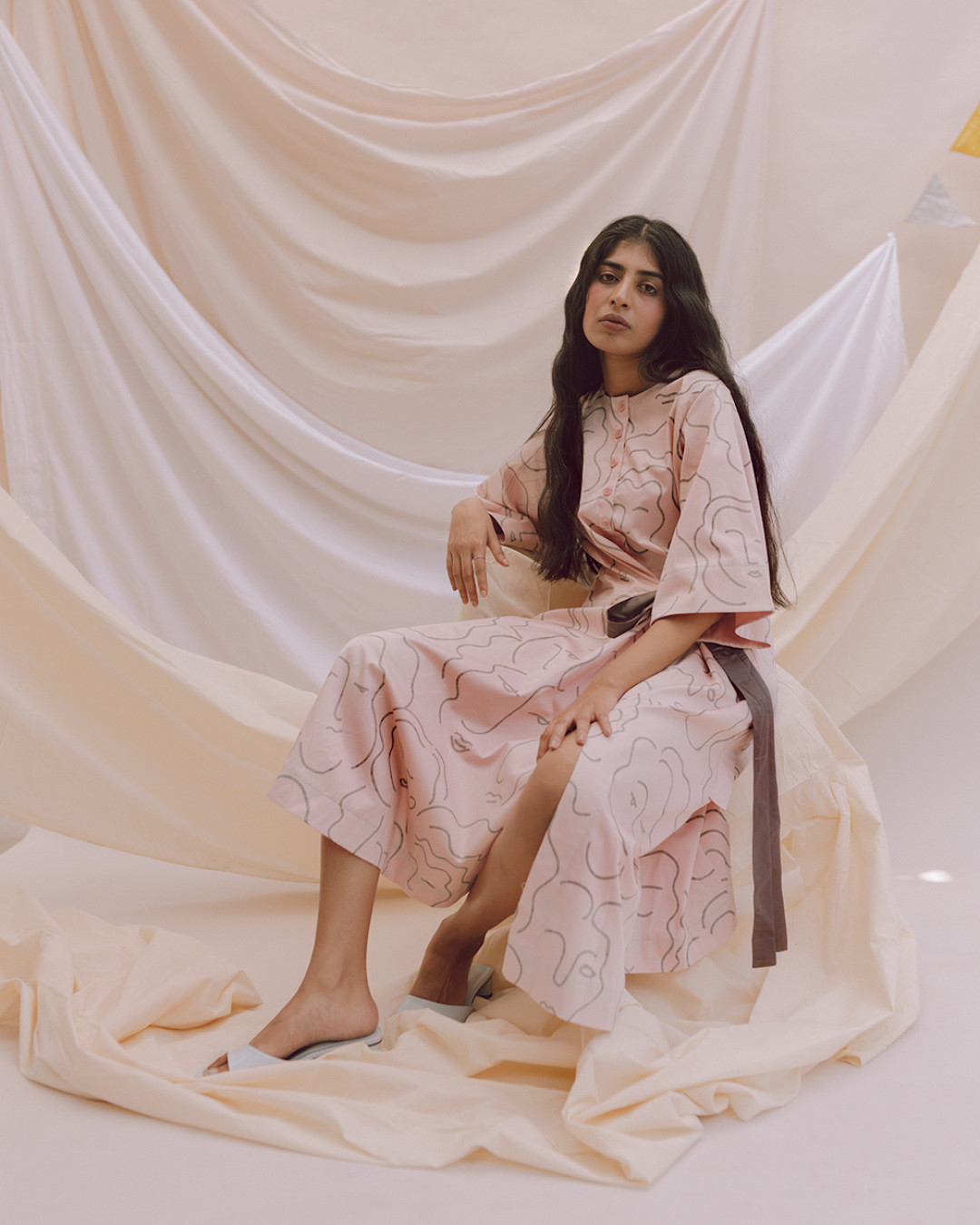 Carol Midi Cotton Satin Dress by  on curated-crowd.com