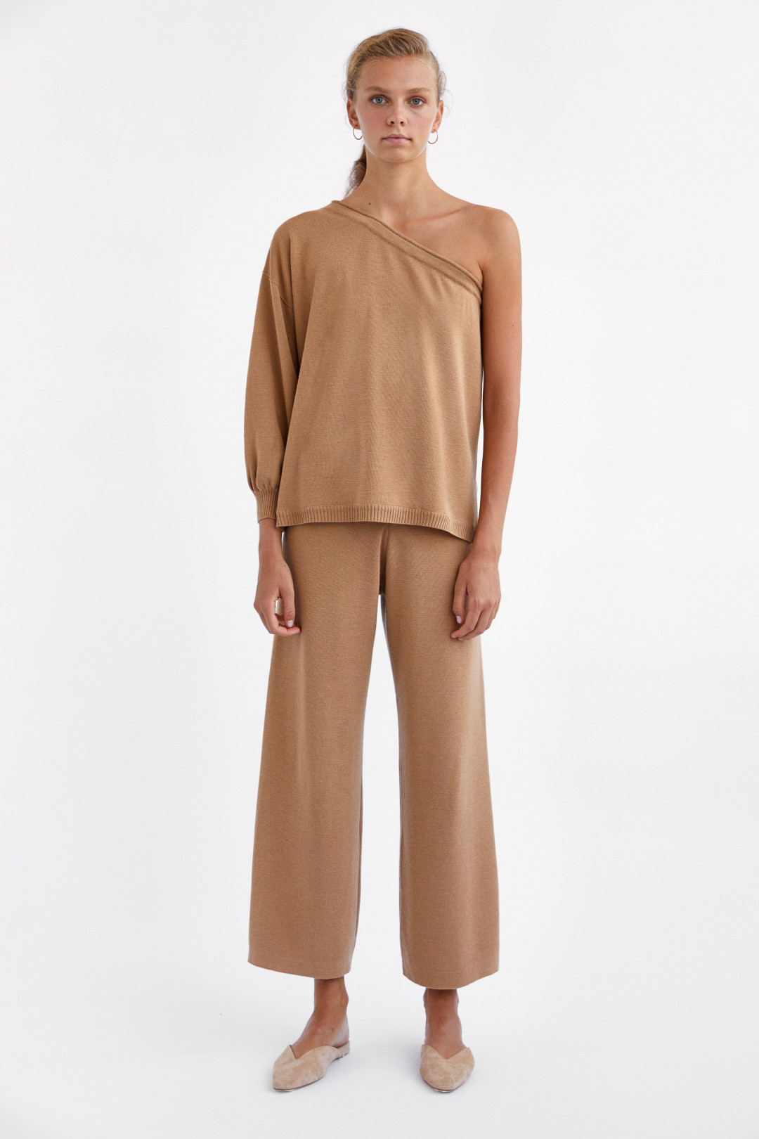 Camel One Sleeve Sweater by  on curated-crowd.com