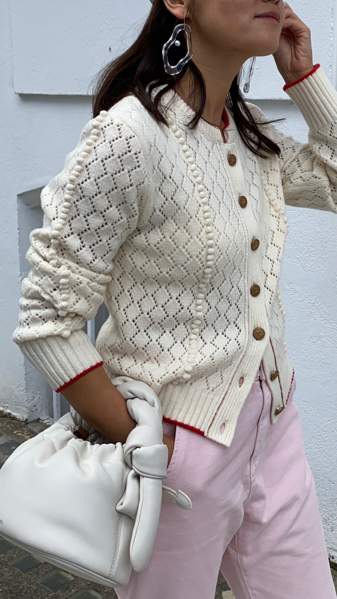 Cottonwood Pom Pom Wool Cardigan by  on curated-crowd.com