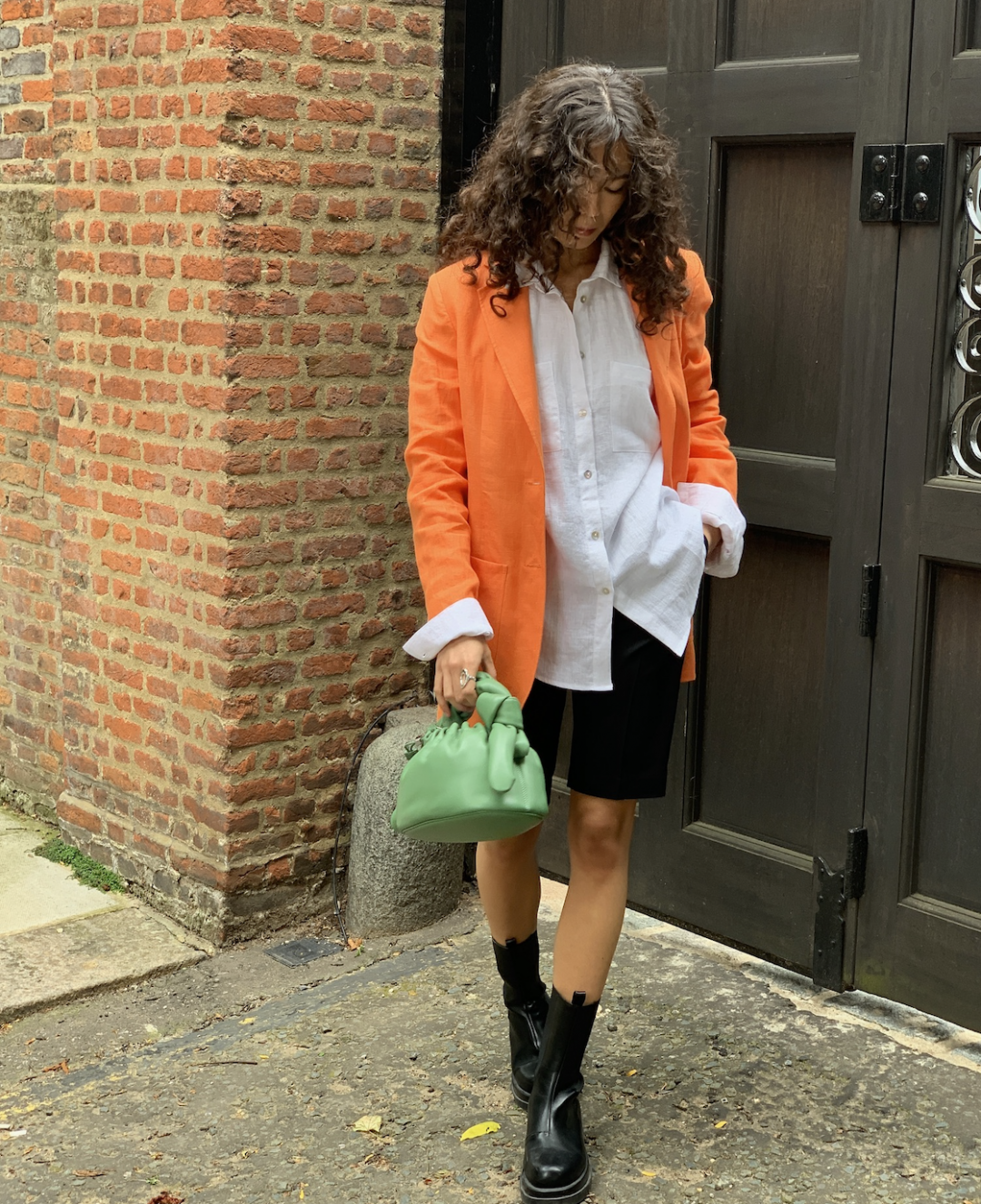 Single-Breasted Boyfriend's Linen Jacket by AG Studio on curated-crowd.com