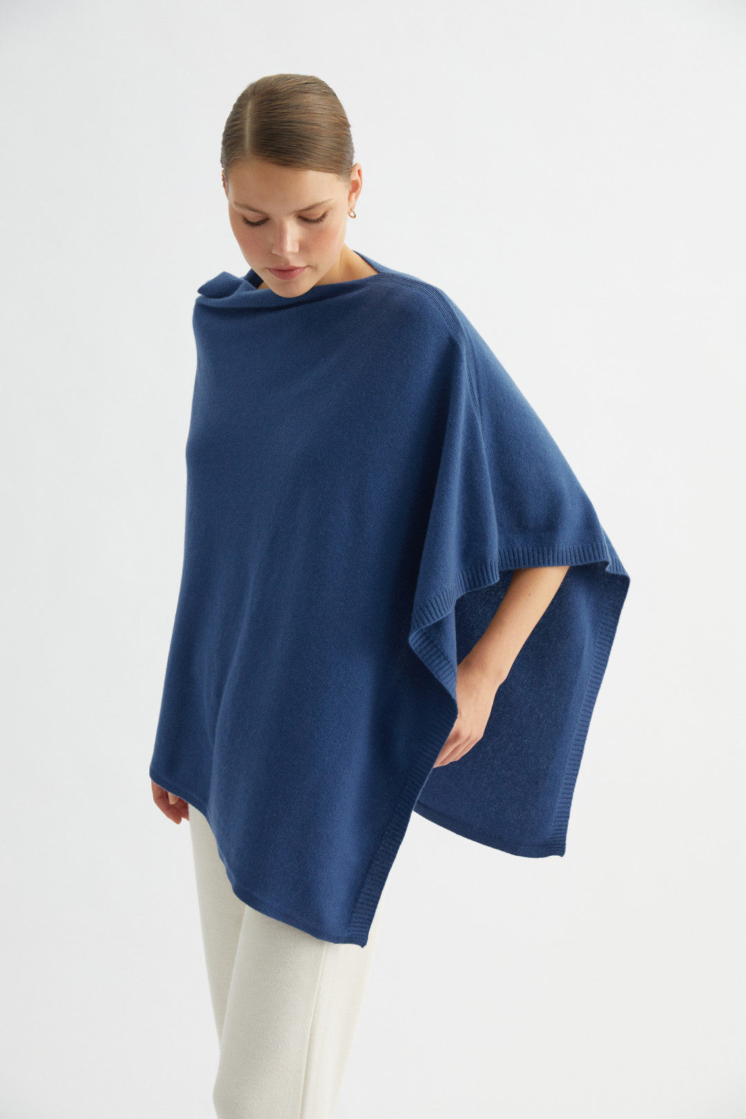 Prussian Cashmere Poncho by  on curated-crowd.com