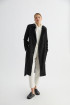 Black Wool Belted Trench Coat by Labeca London on curated-crowd.com