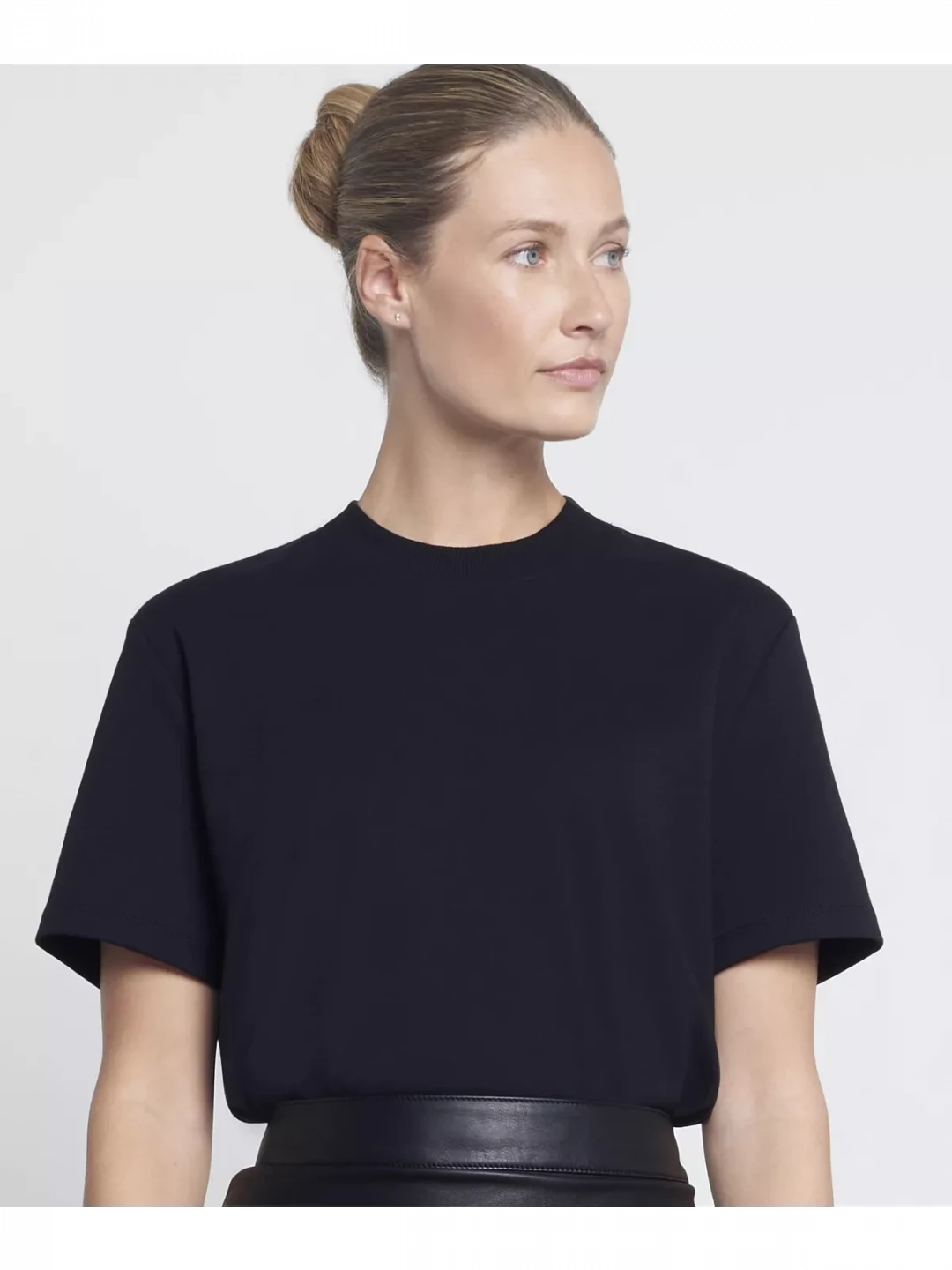 Organic Cotton T-shirt with Ribbed Neck by  on curated-crowd.com