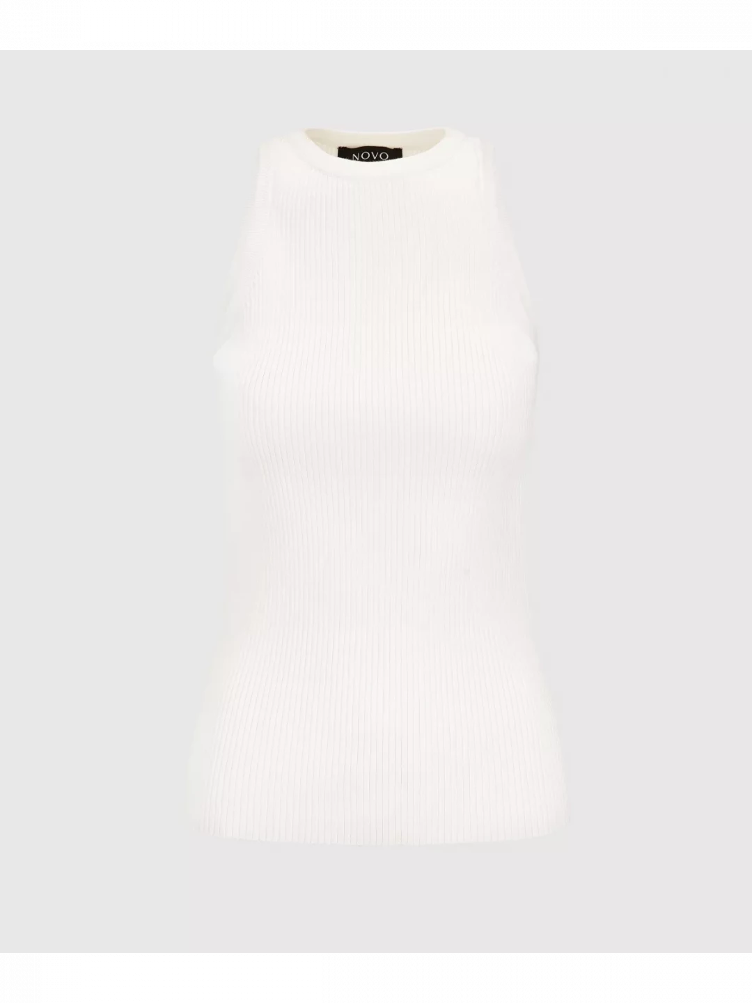 Cotton Jersey Mix Ribbed Knitted Tank Top by  on curated-crowd.com