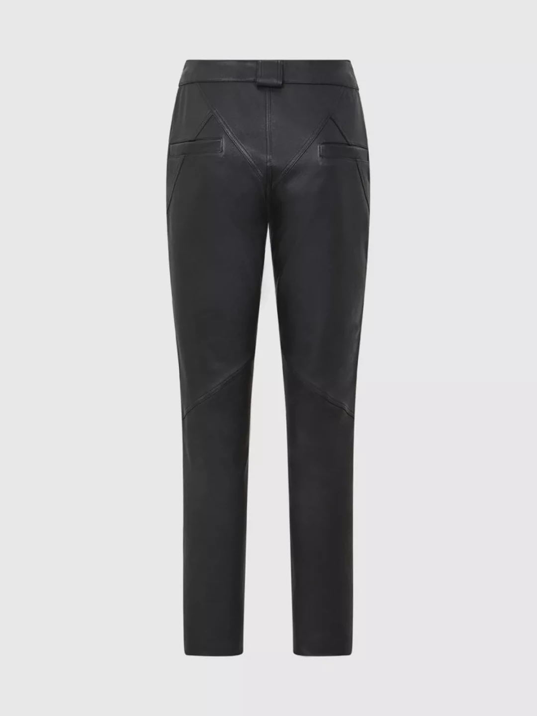 Leather Trousers With Stitch Detail by  on curated-crowd.com