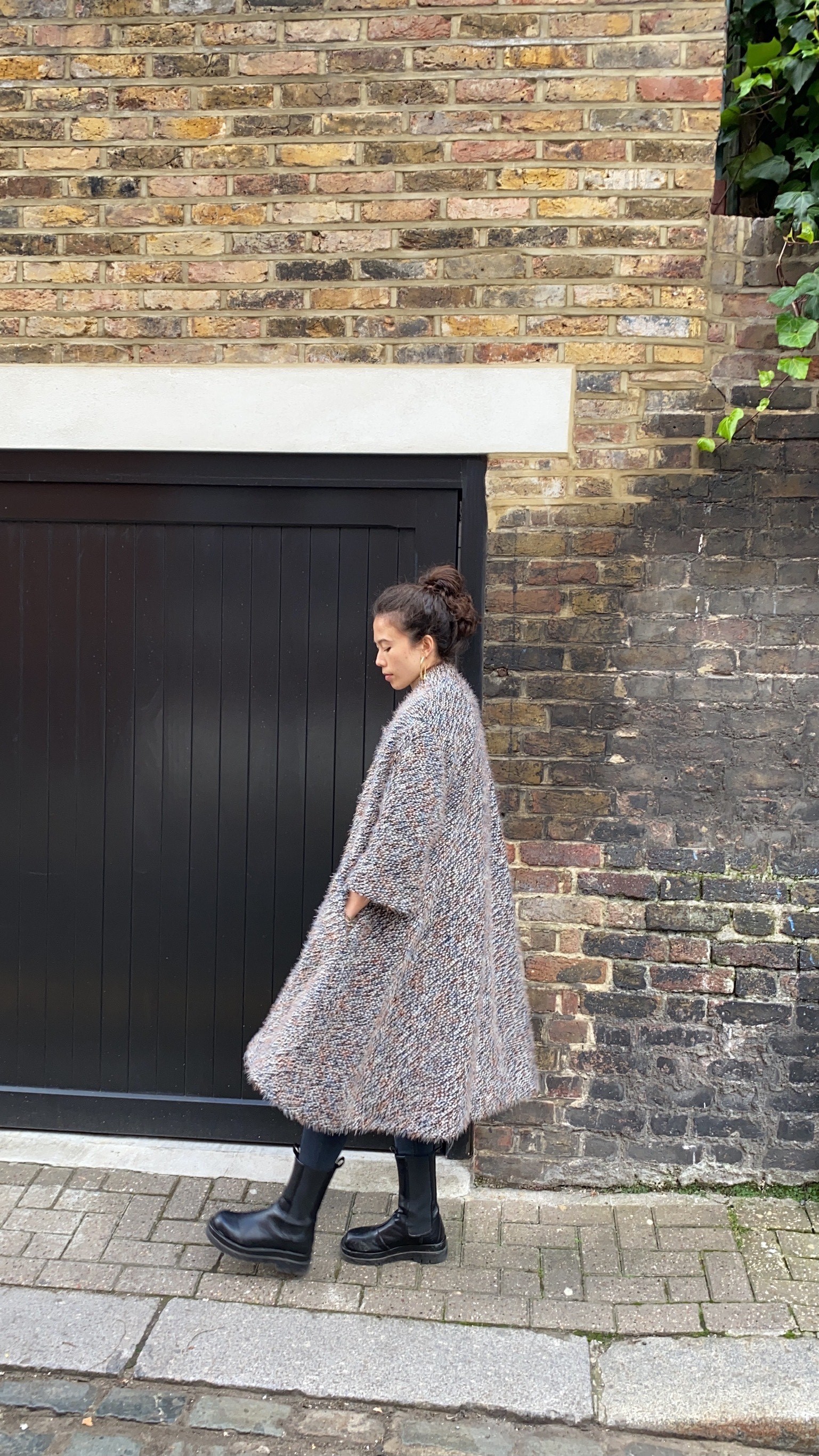 boucle swing coat