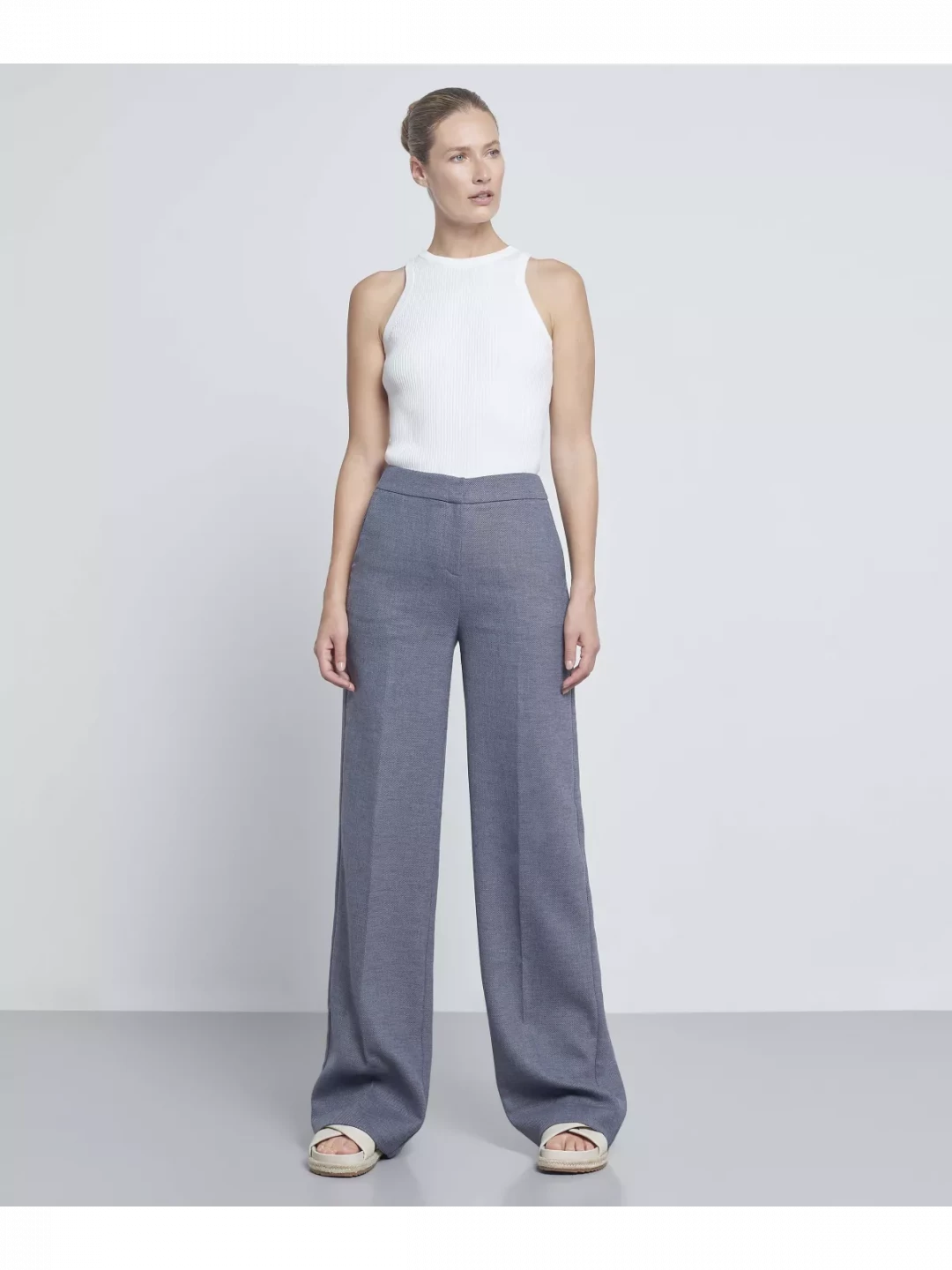 Cotton Jersey Mix Ribbed Knitted Tank Top by  on curated-crowd.com