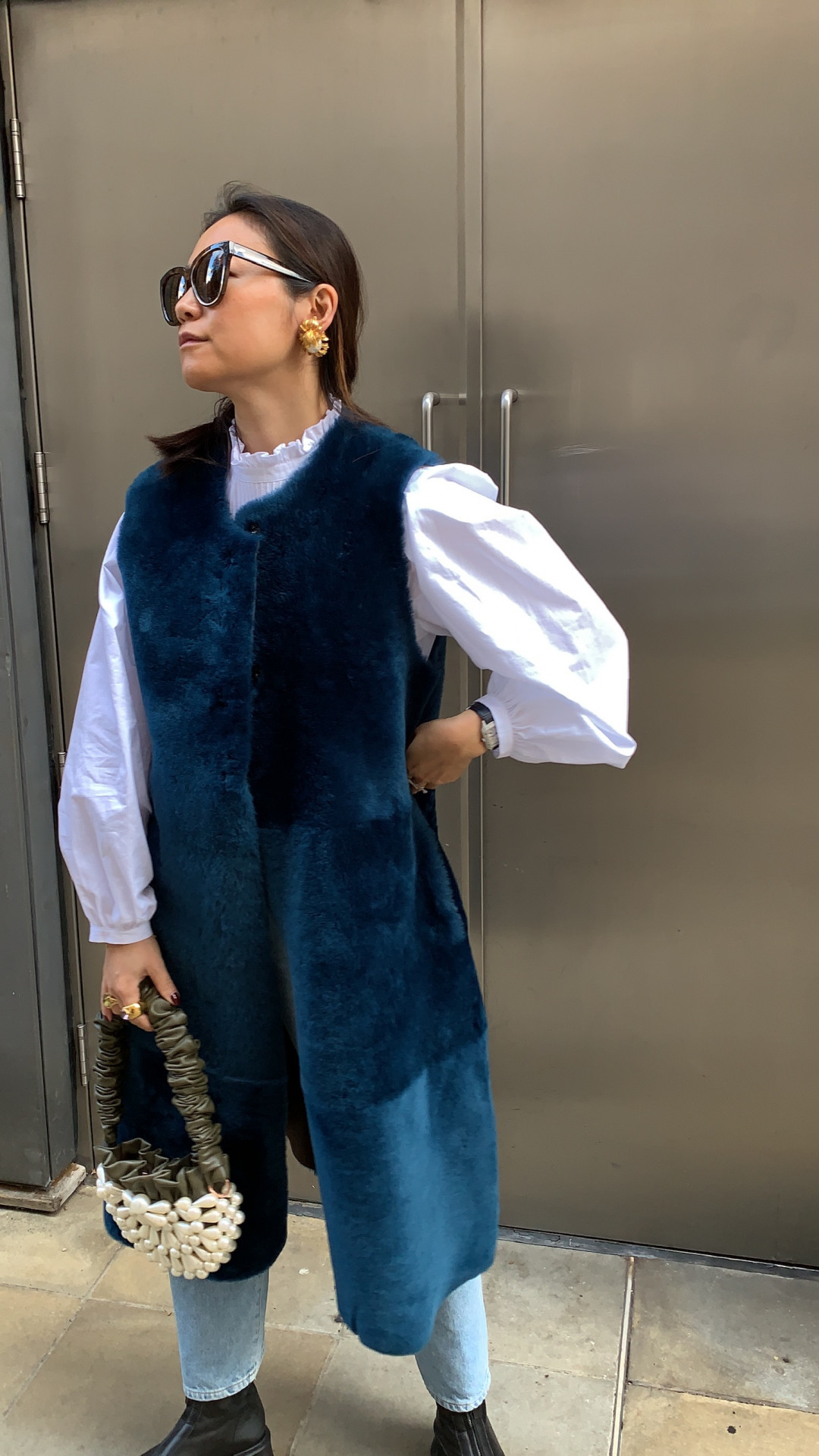 India Shearling Waistcoat by  on curated-crowd.com