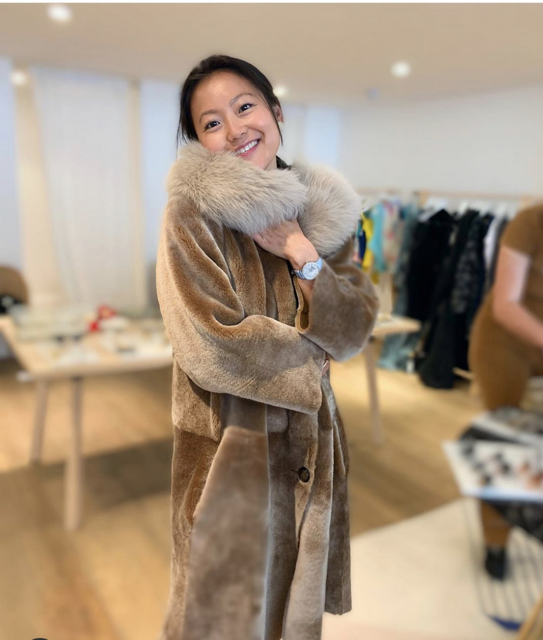 Claudia Shearling Coat by  on curated-crowd.com