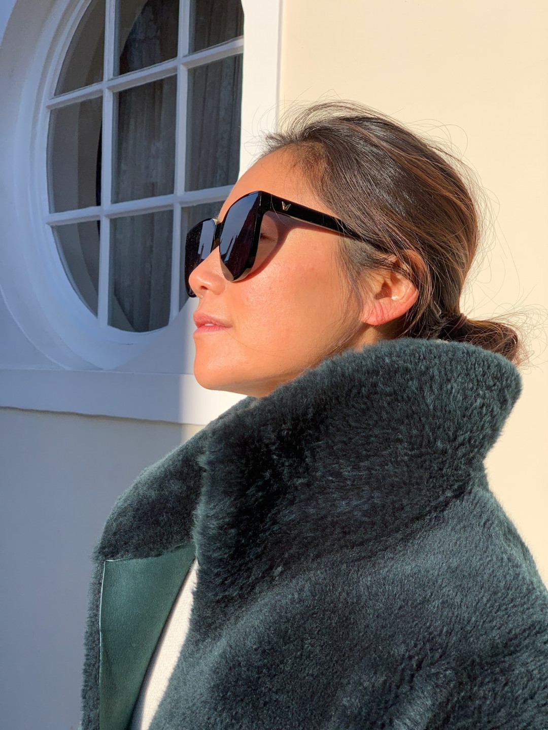 Grace Swing Shearling Coat by  on curated-crowd.com