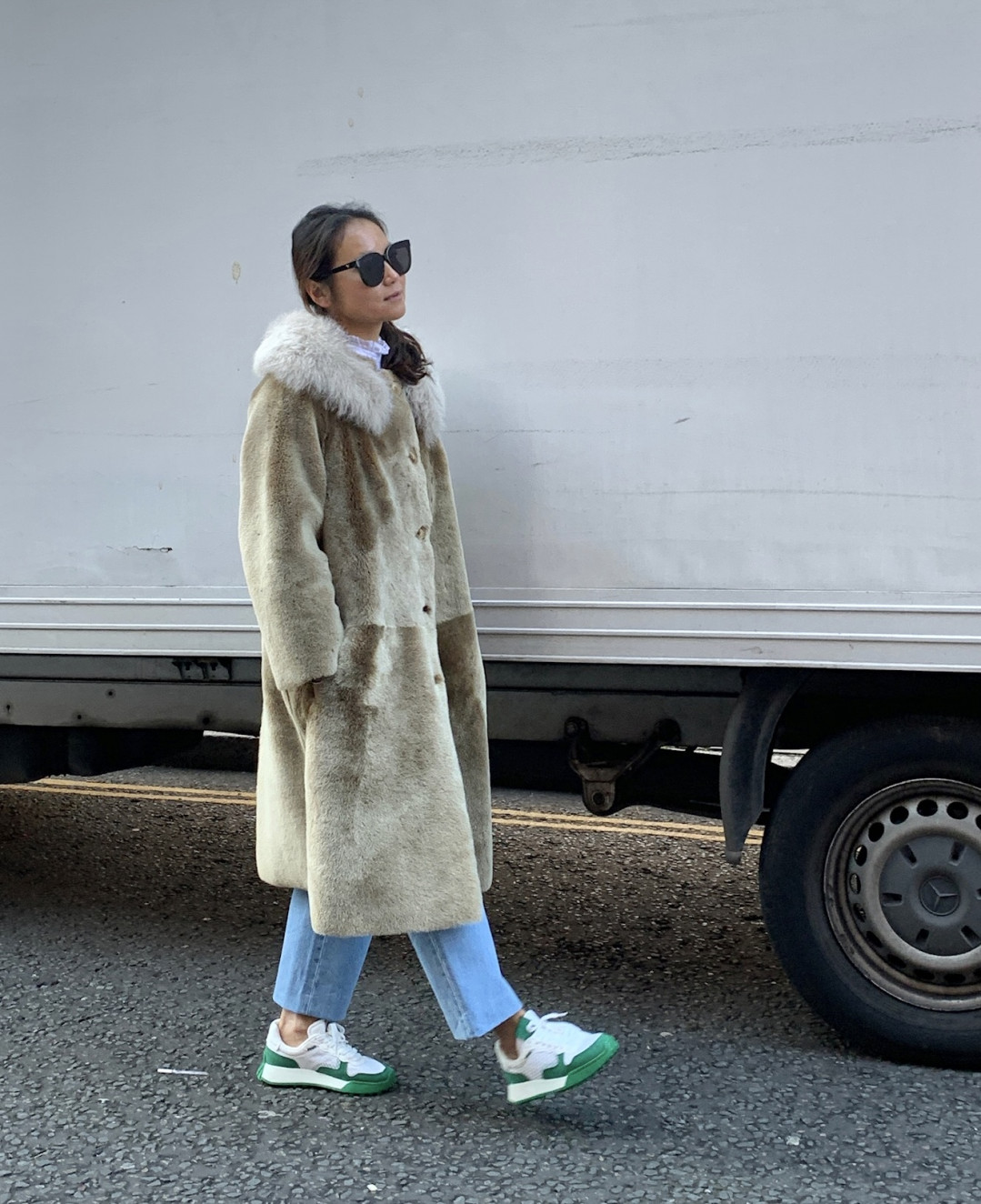 Claudia Shearling Coat by  on curated-crowd.com