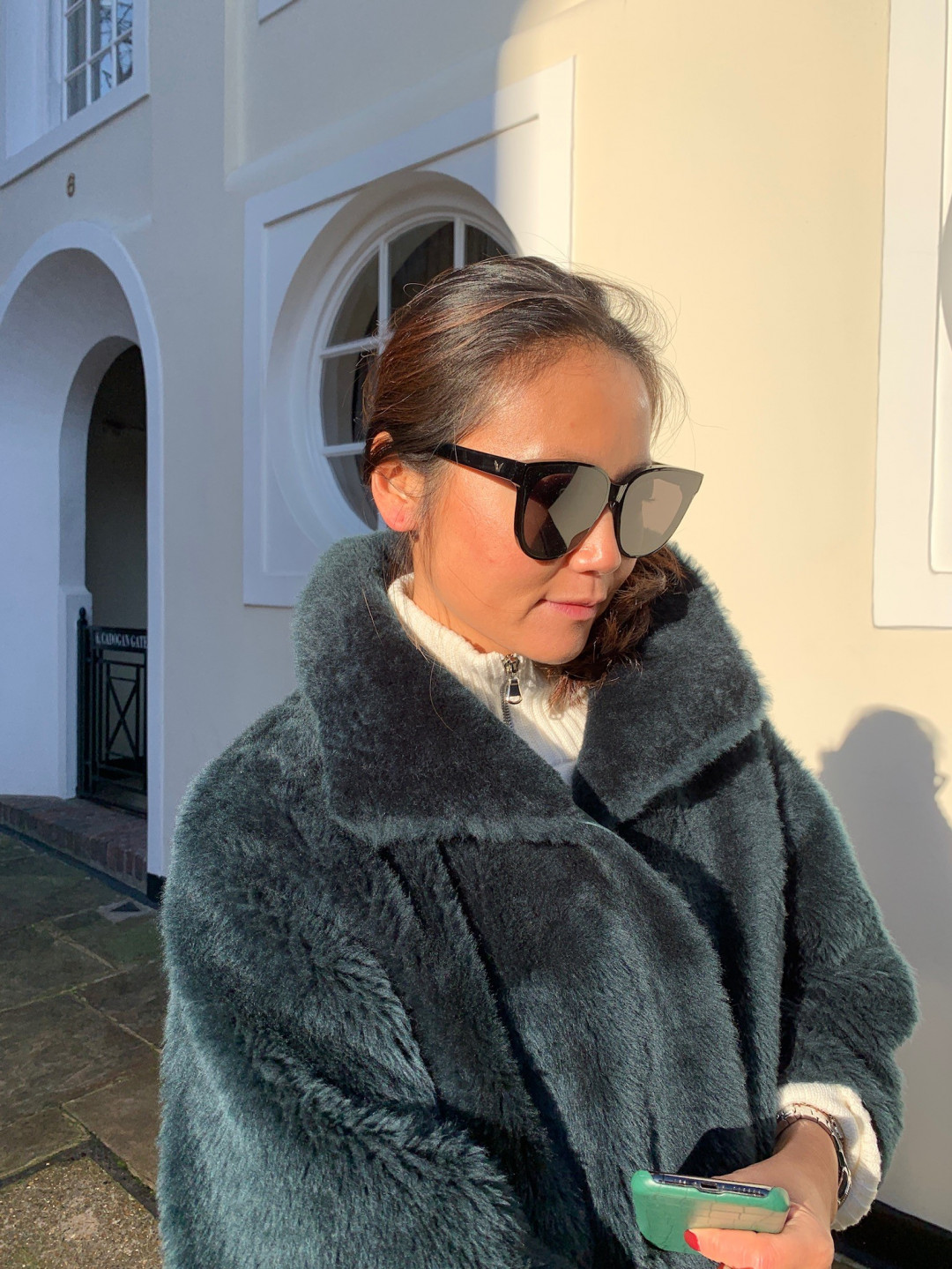 Grace Swing Shearling Coat by  on curated-crowd.com