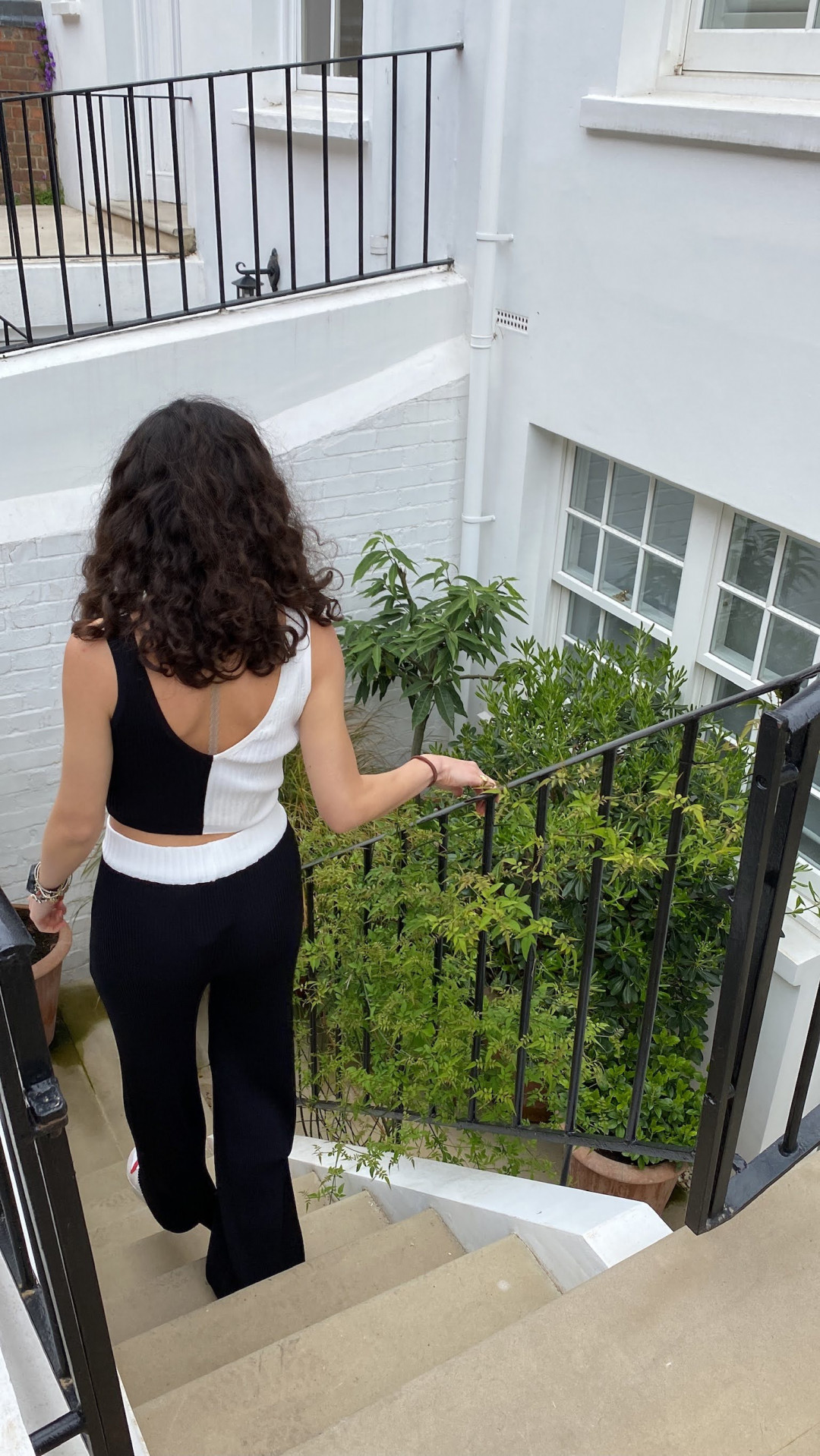 Black and White Ribbed Crop Top by  on curated-crowd.com