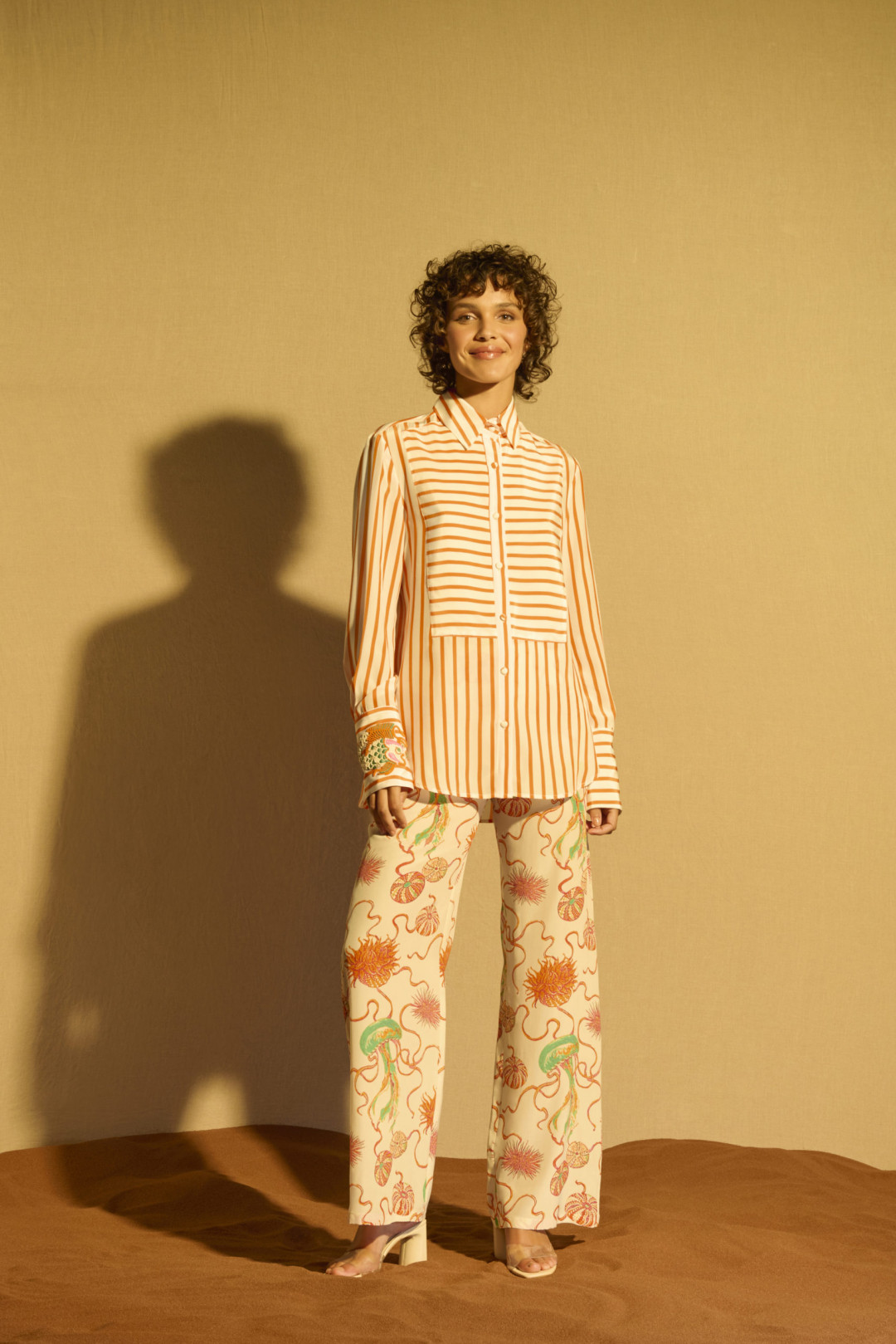 Dida Shirt Orange Stripe by  on curated-crowd.com