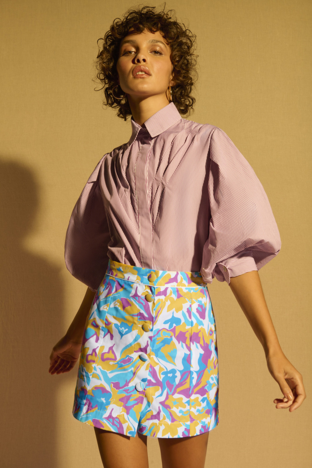 Aya Skirt Blue Flower Print by  on curated-crowd.com