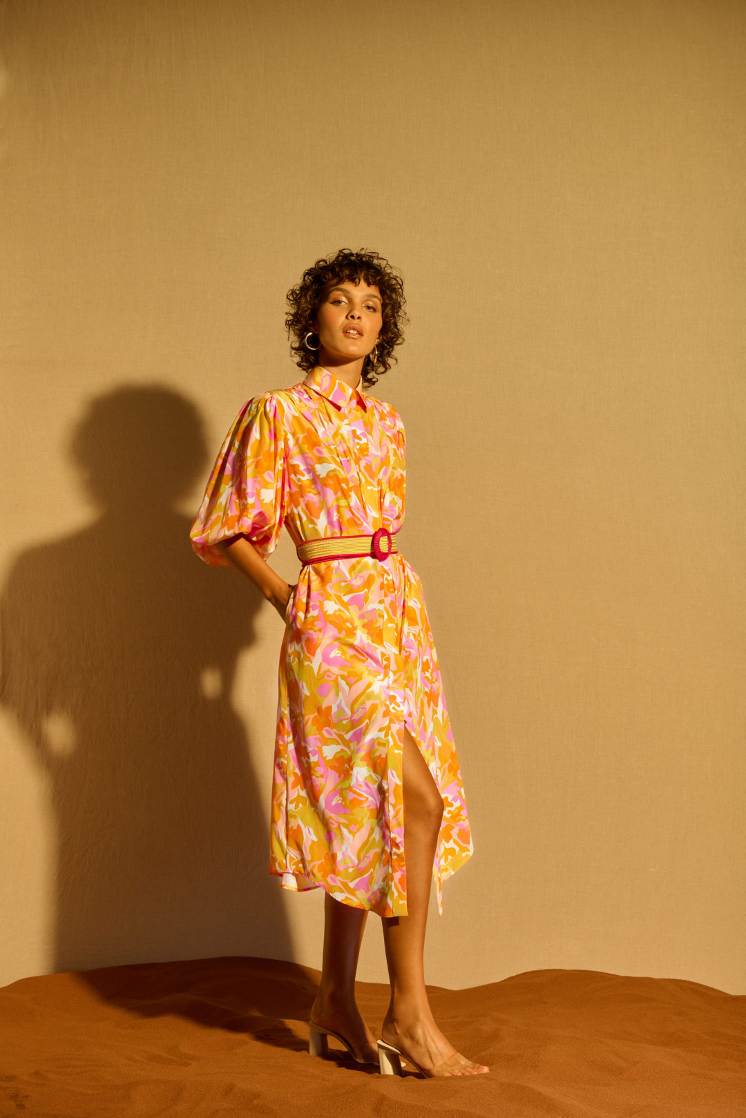 Milo Dress Orange Flower Print by  on curated-crowd.com