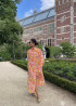 Milo Dress Orange Flower Print by Hanane Hotait on curated-crowd.com