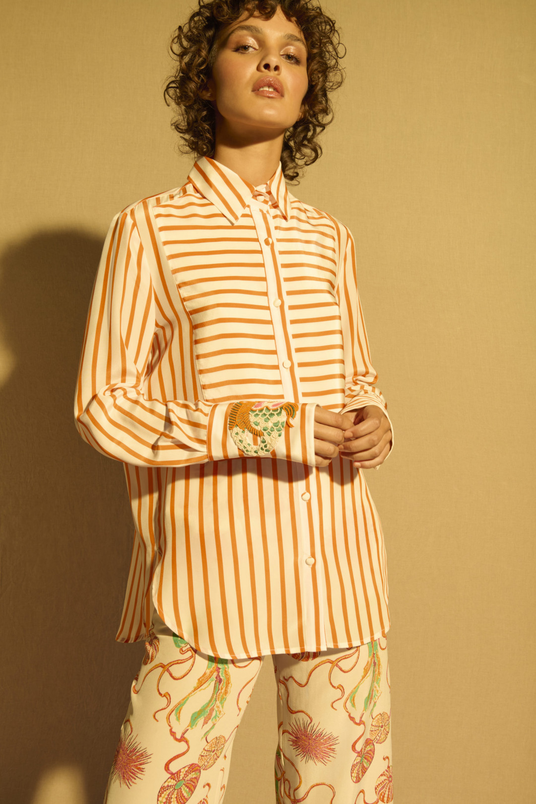 Dida Shirt Orange Stripe by  on curated-crowd.com
