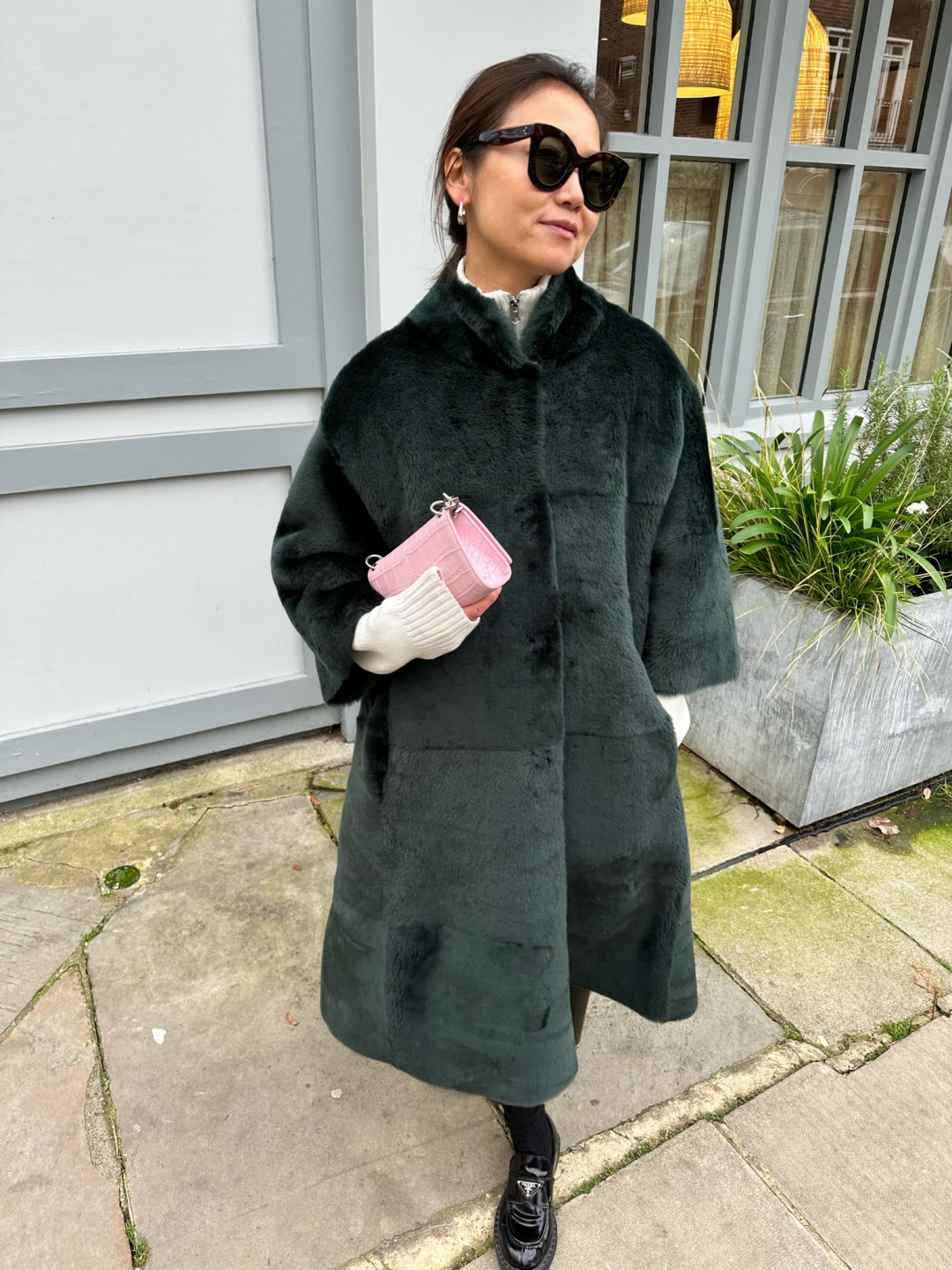Rachel Swing Shearling Coat by  on curated-crowd.com